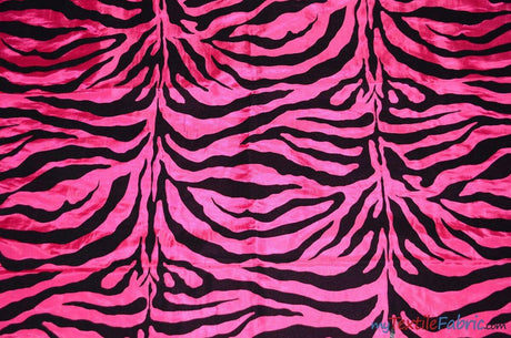Zebra Flocking Taffeta Polyester Fabric - Zebra Flocking Pattern, 58/60" Width (1 Yard)