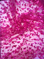 3D Butterflies Fuchsia Polyester Mesh Fabric - Satin Butterflies, Fuchsia, 54" Width