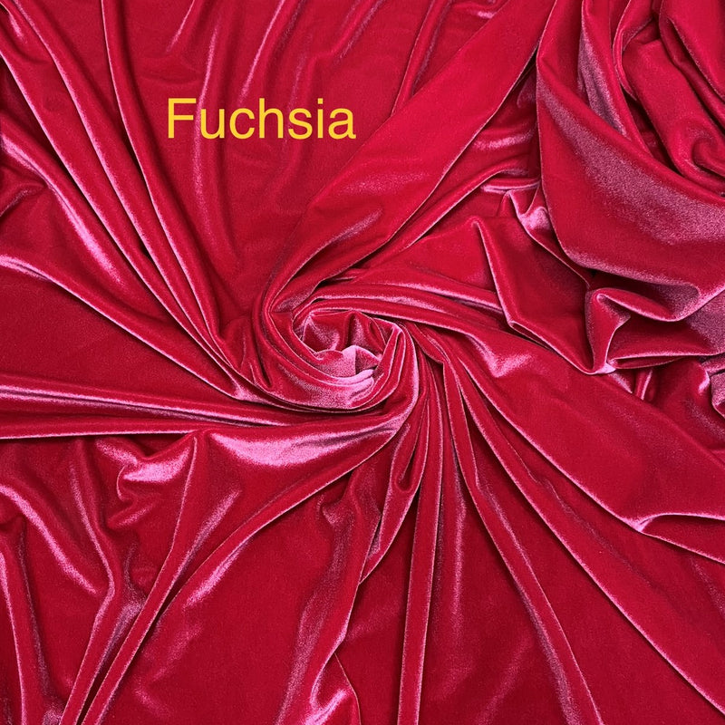 Hot Pink Stretch Velvet Fabric - Hot Pink, 58"-60" Width