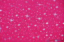 Shooting Star Foil Organza Polyester Fabric - Sheer Silver Metallic Star, 58/60" Width (1 Yard)