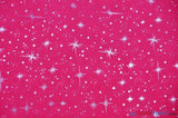 Shooting Star Foil Organza Polyester Fabric - Sheer Silver Metallic Star, 58/60" Width (1 Yard)