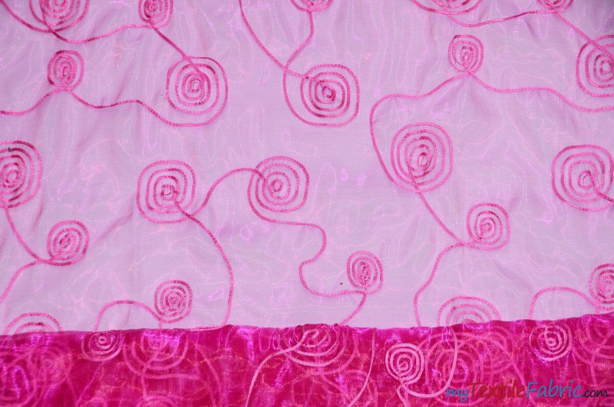 Donatello Organza Embroidery Fabric - Embroidered Floral Sheer, 54" Width, Multiple Colors (1 Yard)