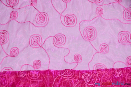 Donatello Organza Embroidery Fabric - Embroidered Floral Sheer, 54" Width, Multiple Colors (1 Yard)
