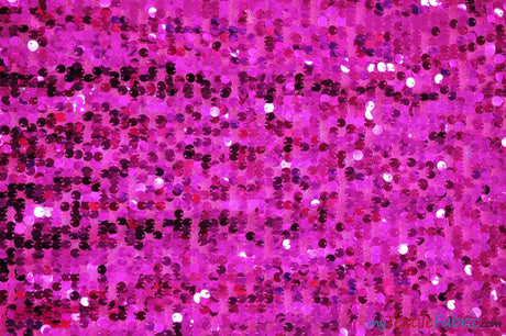 New York Dazzle Polyester Sequins Fabric - 6Mm Sequins, Semi Solid Mesh Sheer Background, 52" Width, Multiple Colors (1 Yard)