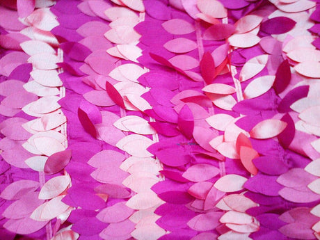 Leaf Taffeta Polyester Fabric - Leaf Applique, Solid, 57" Width (1 Yard)