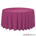 108 Inch Round Polyester Seamless Tablecloth Fabric - Solid Color, 108" Diameter (By Piece)