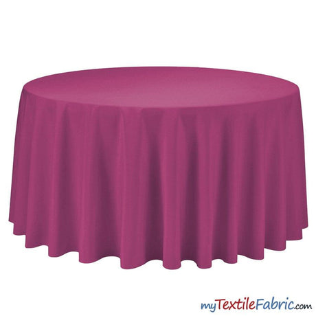 108 Inch Round Polyester Seamless Tablecloth Fabric - Solid Color, 108" Diameter (By Piece)