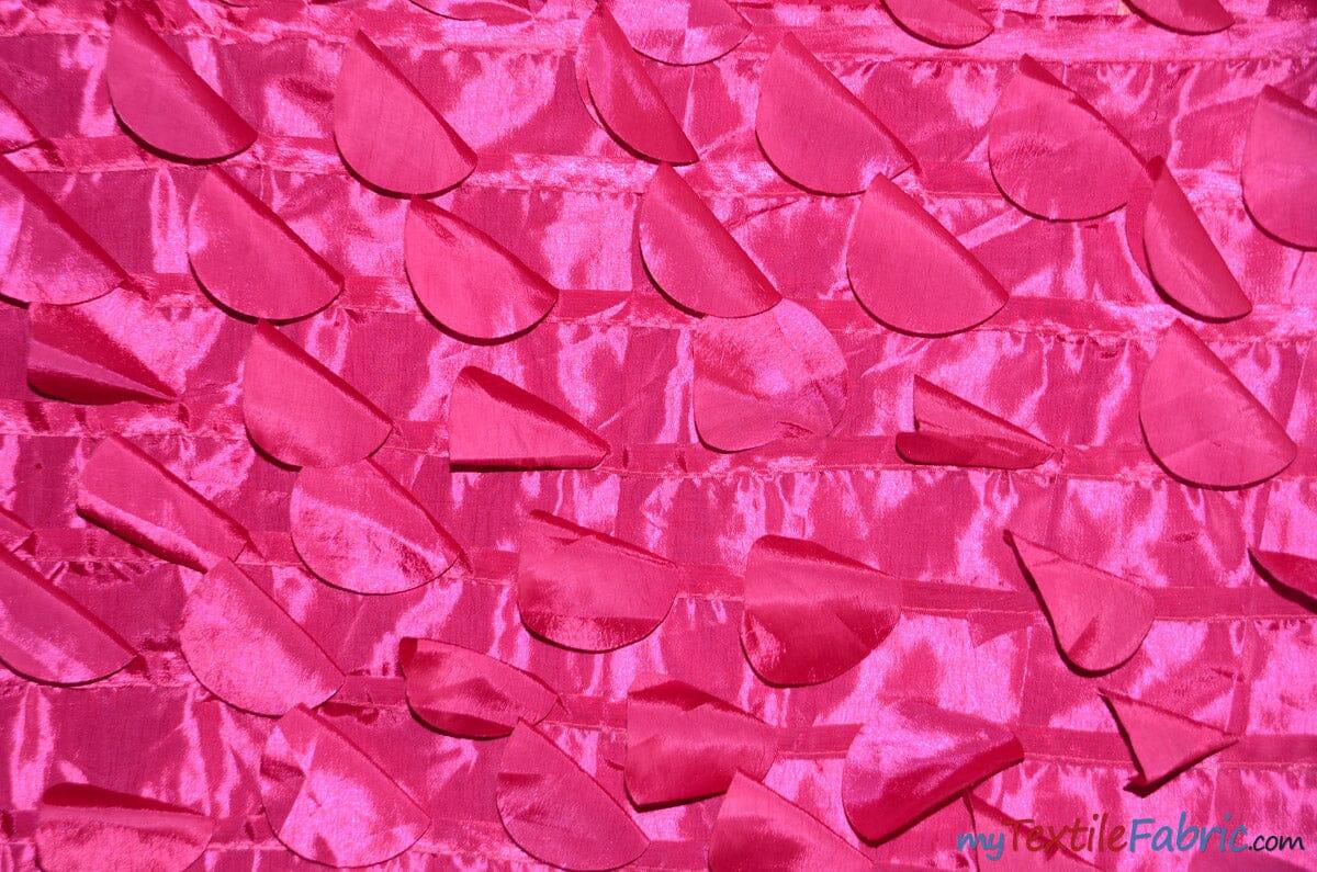 Petal Taffeta Polyester Fabric - Round Petal Texture, 57" Width, Multiple Colors (1 Yard)