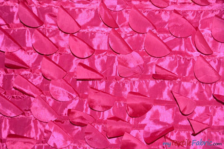 Petal Taffeta Polyester Fabric - Round Petal Texture, 57" Width, Multiple Colors (1 Yard)