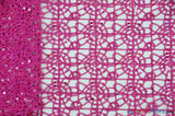 Open Weave Chain Chemical Lace Polyester Fabric - Sheer Metallic Open Work, Sequins Embellished, 50" Width, 10 Colors (1 Yard)