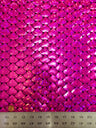 8 Colors Shiny Holographic Foil Mermaid Scales Pattern On Black Stretch Nylon Spandex Shiny Tricot Fabric - Black, Mermaid Scales, 58 To 60 Inches Wide