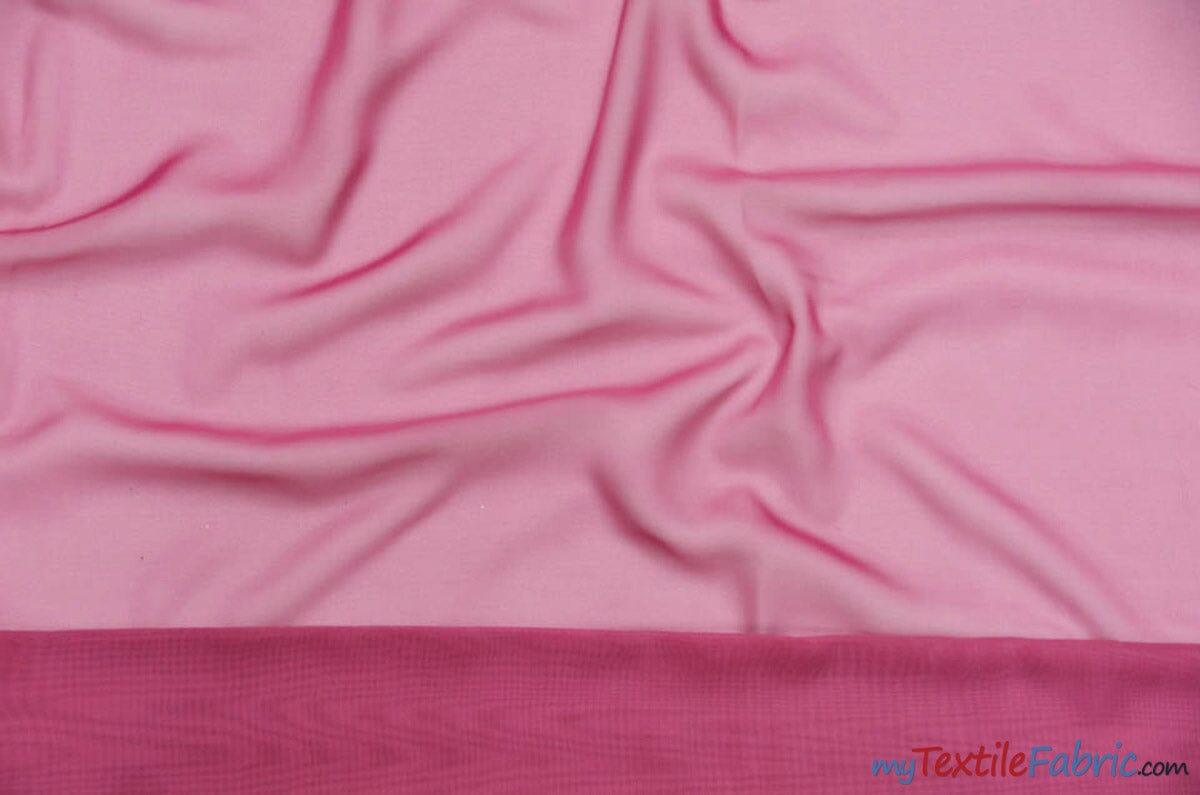 Double Georgette 100 Percent Polyester Fabric - Sheer Crepe Texture, 60" Width, Multiple Colors (1 Yard)