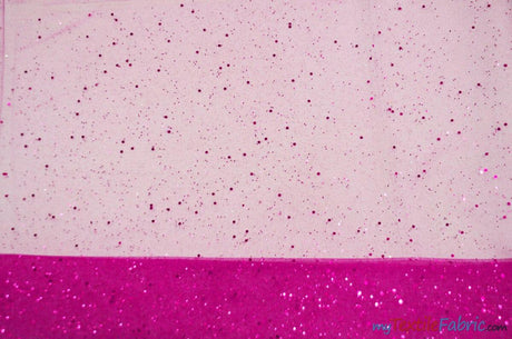 Tulle Glitter With Sequins Polyester Fabric - Glitter Embellished Sheer Tulle, Multiple Colors, 58/60" Width (1 Yard)