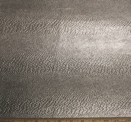 Fukuro Jacquard Polyester Spandex Fabric - Gun Metallic Foil Snake, Black/Metallic, 52/54" Width (1 Yard)