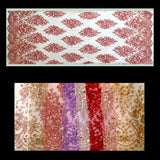 Beaded Embroidered Lace Mesh Coral