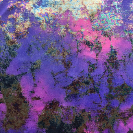 Foil Printed Spandex Funky Clouds
