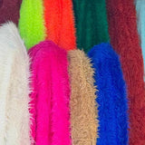 Luxury Shaggy Faux Fur Fabric - 100 Percent Polyester, 60" Width, Long Pile, Plush Texture (1 Yard)