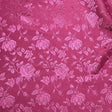 Fuchsia Rose Floral Jacquard Satin Fabric - Floral Jacquard Brocade, Fuchsia, 60" Width