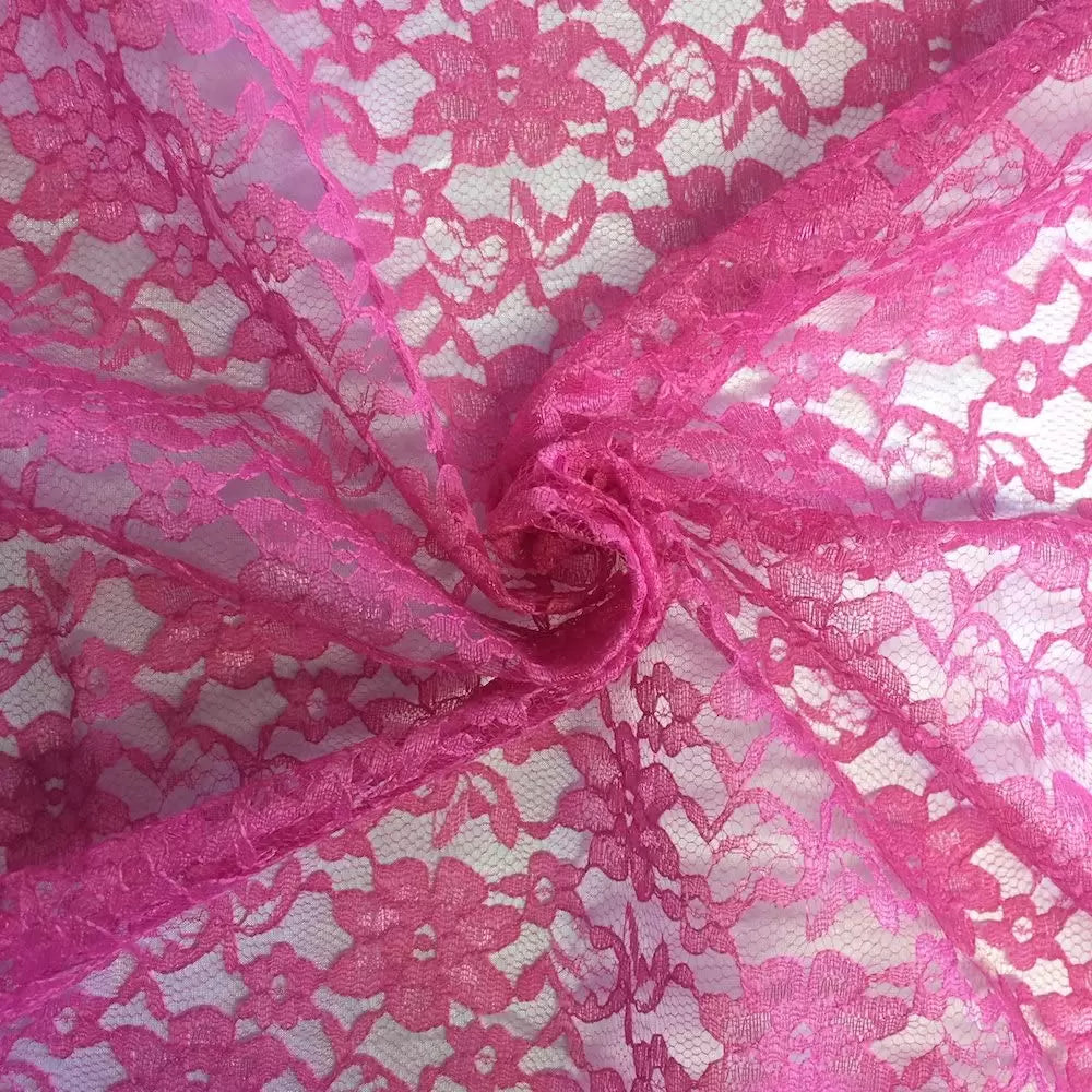 Raschel Lace Polyester Fabric - French Floral, 60" Width