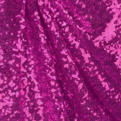 Fuchsia Mini Glitz Sequin Mesh Fabric,