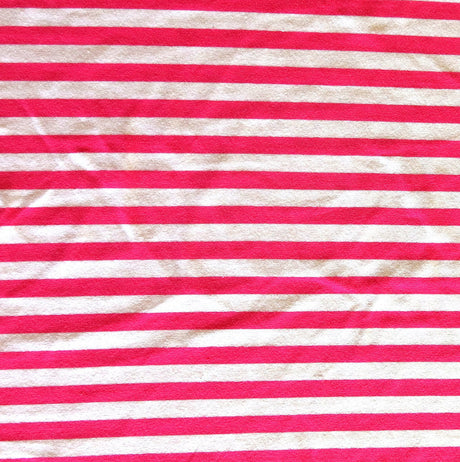 Cotton Lycra Knit Fuschia Pink and White 3/8" Stripe