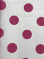 Fuchsia Dots White Poly Cotton Fabric - Fuchsia And White Big Polka Dots, 59/60" Width