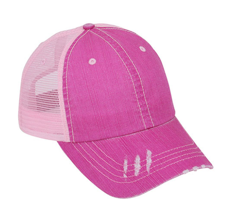 Jean Cap Cotton Polyester Fabric - Fuchsia, Casual, Adjustable (One Size)