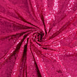 Fuchsia Sequin Fabric - Glitter Embroidery, Fuchsia Color (1 Yard)