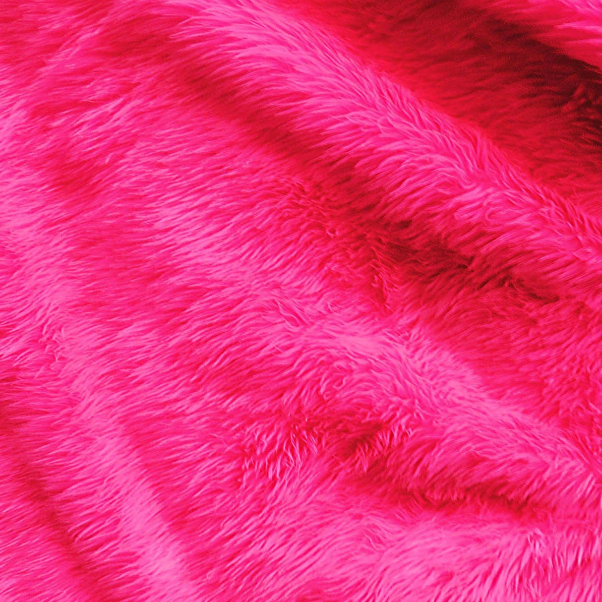 Fuchsia Faux Fur Fabric - Luxury Shaggy, Fuchsia, 60" Width (1 Yard)