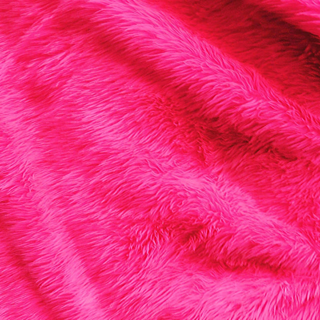 Fuchsia Faux Fur Fabric - Luxury Shaggy, Fuchsia, 60" Width (1 Yard)