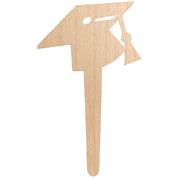 Graduation cap wood style Assortment Cupcake Cake Pics - set of 72