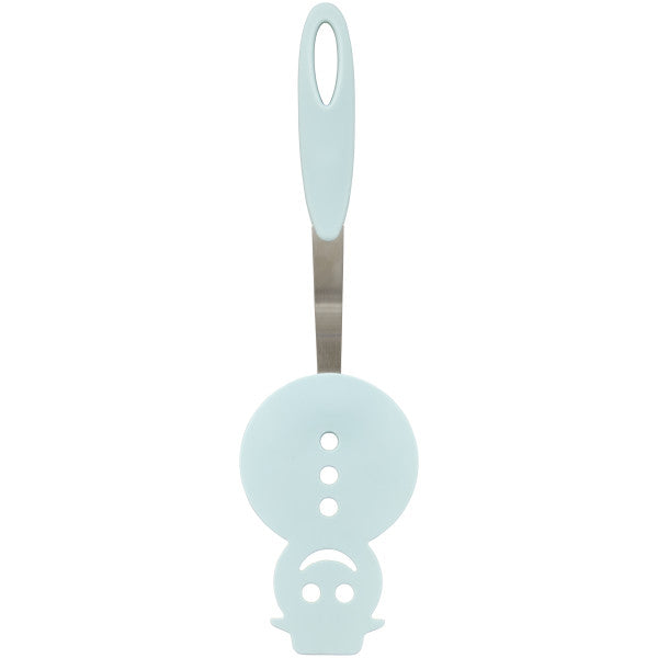 Wilton Light Blue Winter Snowman Plastic Turner or Spatula with Metal and Silicone Handle