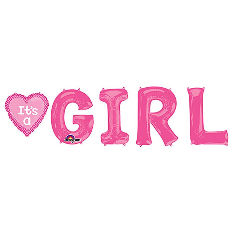 G-I-R-L Baby Girl Foil Balloon