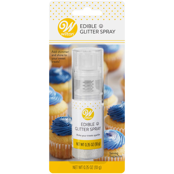 Wilton Metallic Silver Edible Sparkling Glitter Spray Pump – 0.35 oz.