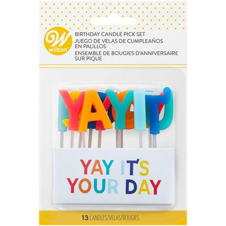 Wilton “Yay It's Your Day" Birthday Candle Pick Set, 13-Count