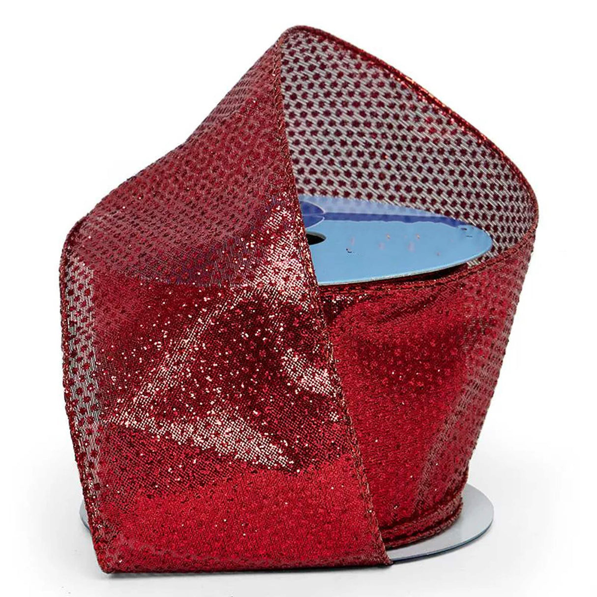 Mini / Micro Metallic Dots On Wired Ribbon 2 1/2 '' X 10 yd Red Mini (Metallic) Color 1 / roll