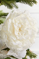 27” Snowy Peony Spray