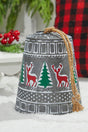 8” Iron Pressed Bell with Deer & Tree Detail