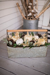 22” Metal Container with Harvest Arrangement