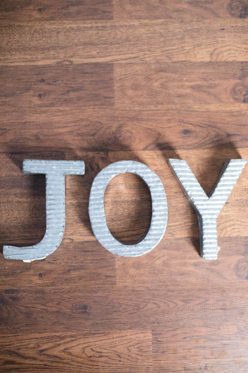Galvanized Metal Joy Decor 8 Inch Christmas Wall Sign