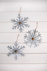 8” Galvanized Metal Snowflake Ornament