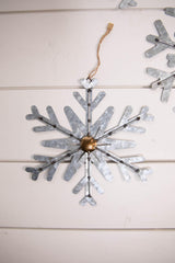 8” Galvanized Metal Snowflake Ornament