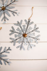8” Galvanized Metal Snowflake Ornament