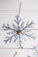 8” Galvanized Metal Snowflake Ornament