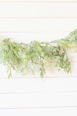 Frosted Fern Cone Garland 73 Inch Rustic Christmas Greenery Decoration