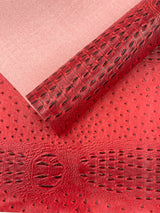 Gator Ostrich Embossed Vinyl Fabric - Embossed Crocodile Ostrich Texture, 54" Width (1 Yard)