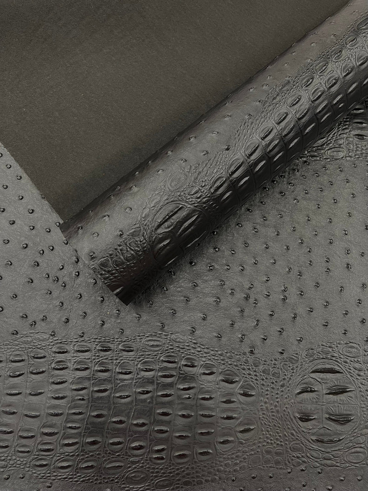 Gator Ostrich Embossed Vinyl Fabric - Embossed Crocodile Ostrich Texture, 54" Width (1 Yard)