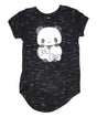 Panda Heart Girls Blouse Cotton Fabric - Panda Graphic, Black, Girls Tops (1 Piece)