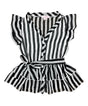 Girl Striped Blouse Girls Fabric - Black, Navy, Purple, Teal Stripes, Color Block, Size 2-12 (1 Piece)