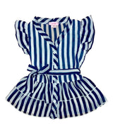 Girl Striped Blouse Girls Fabric - Black, Navy, Purple, Teal Stripes, Color Block, Size 2-12 (1 Piece)